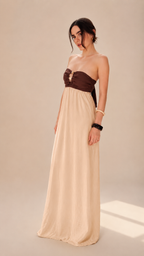 Vestido Sunset Café Oscuro/Crema
