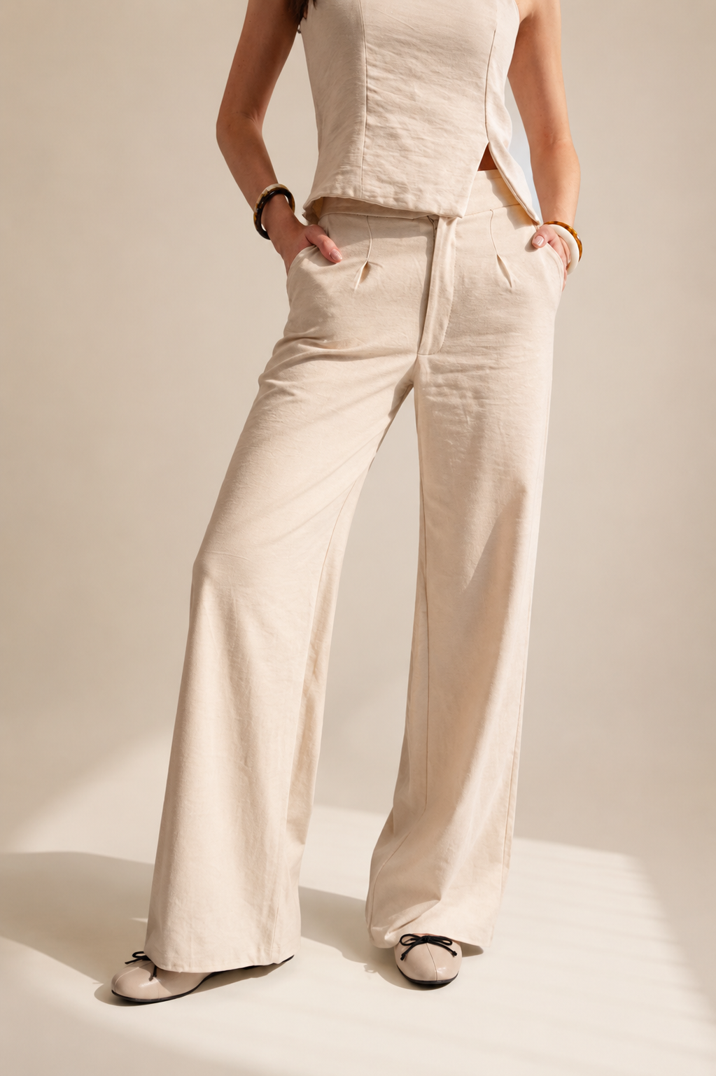 Pantalón Checkin Crema Imagen principal del producto