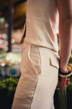 Pantalón Checkin Crema
