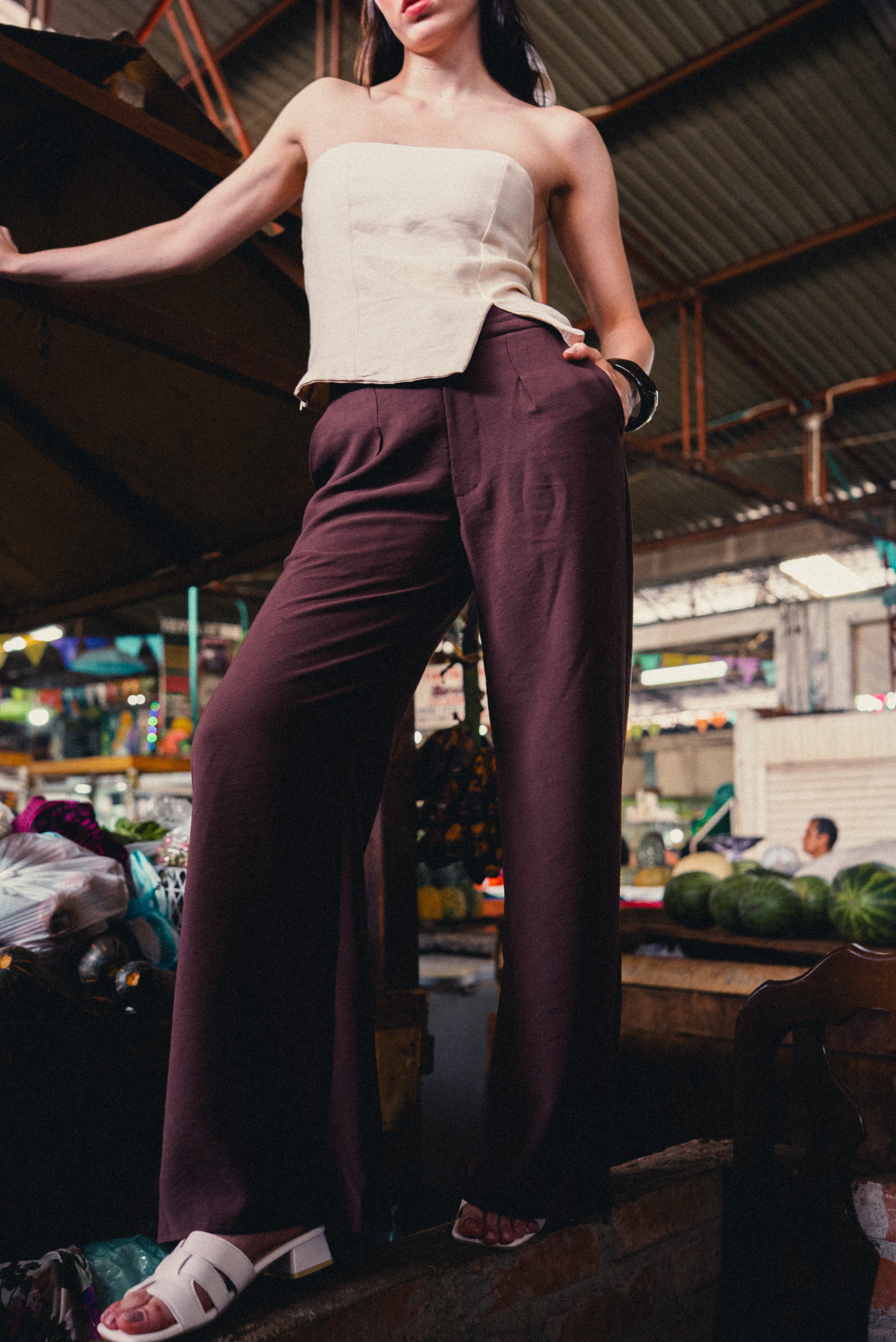 Pantalón Checkin Café Oscuro