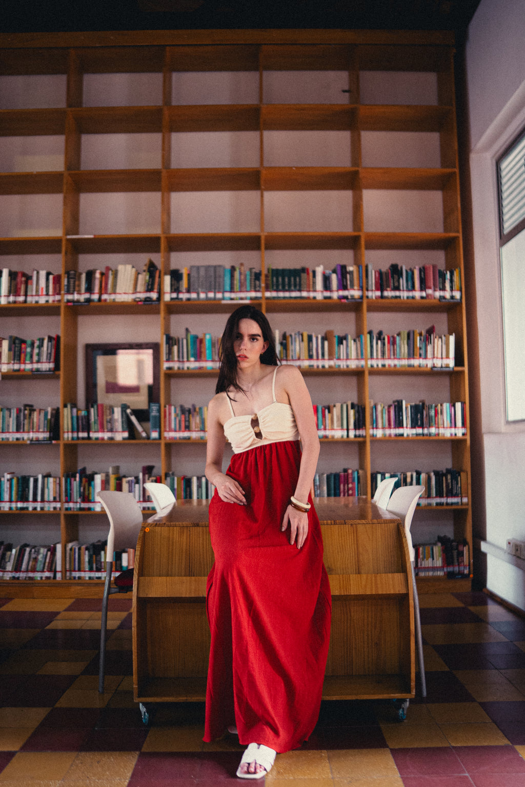 Vestido Sunset Ladrillo/Crema